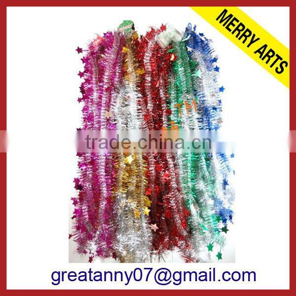 Christmas tree pattern decorated 2015 wholesale tinsel garland