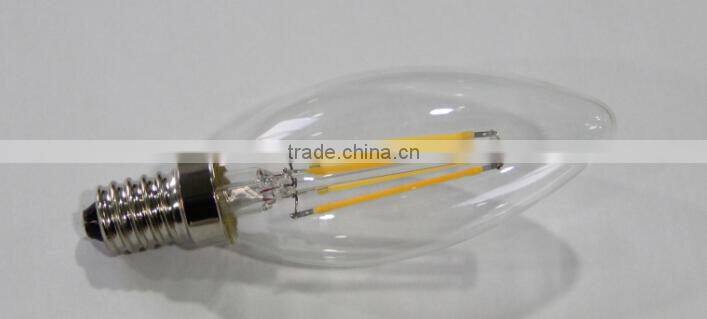 Full glass 400lm E14 4W led candle flame