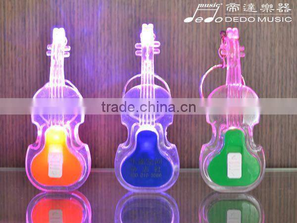 Mini Volin Guitar Ukelele shape led flashlight keychain / 3d metal keychain