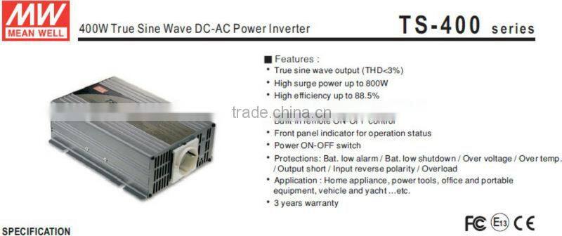 Meanwell 400W True Sine Wave DC-AC Power Inverter Solar power inverter/inverter generator