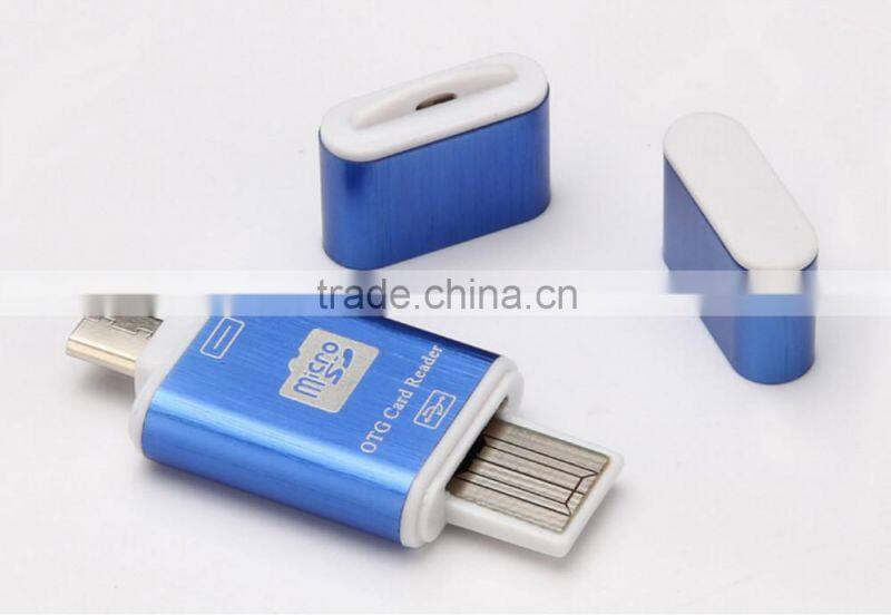Aluminium Alloy Micro SD/TF Micro USB OTG Smart Card Reader
