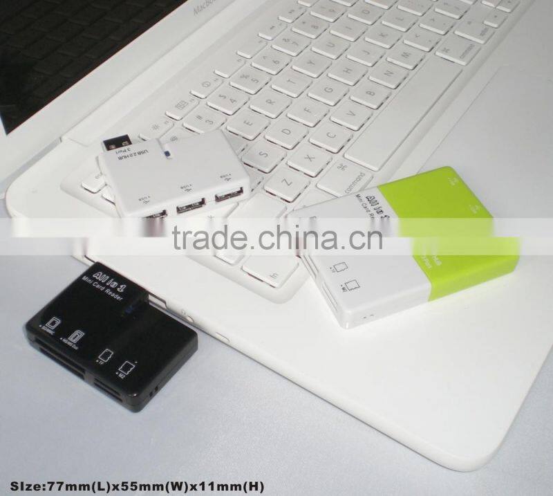 USB 2.0 HUB+USB 2.0 Card Reader COMBO HUB Spports TF/Micro SD/M2/SD/MS