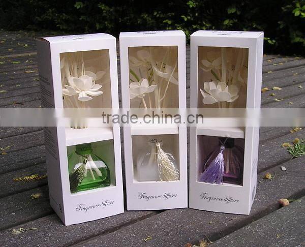 Silk ribbon hot sale 50ml luxury lavender scent reed diffuser for home decoration