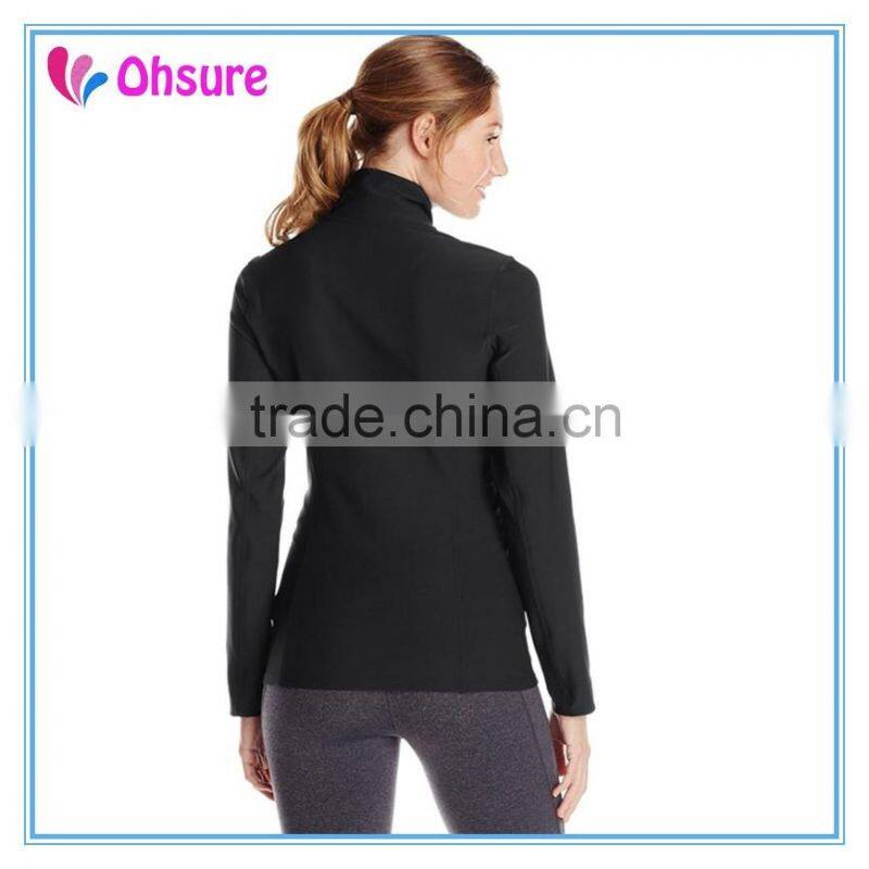slim fitting yoga wear active top sports clothes womens dry fit nylon gym jacket