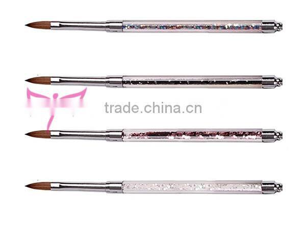 easam hot circle acrylic nail brush with red glitter powder in it