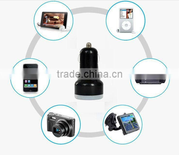 2013 hot selling colorful mini Dual port usb car charger for iphone,ipad,Tablet PC