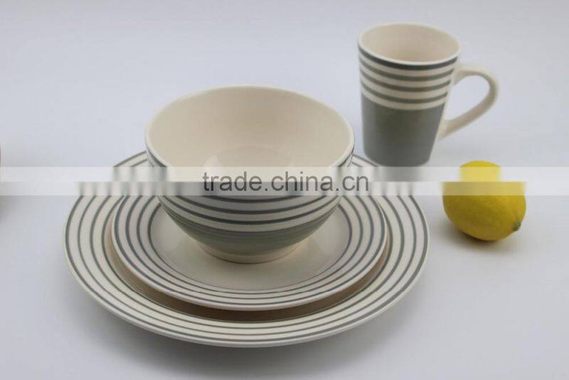 12pc/18pc stoneware hand painted dinnerset service for 4/ AB grade/2016 popular design/Italy
