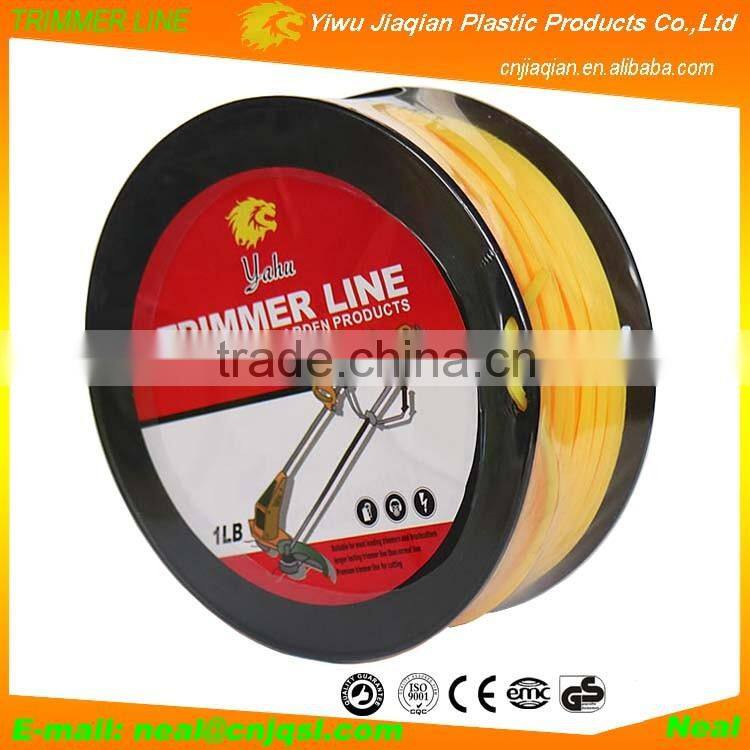 Garden Products Grass Trimmer Line Spool 1LB Yellow Square Shape Brush Cutter Line Nylon Grass Trimmer Line