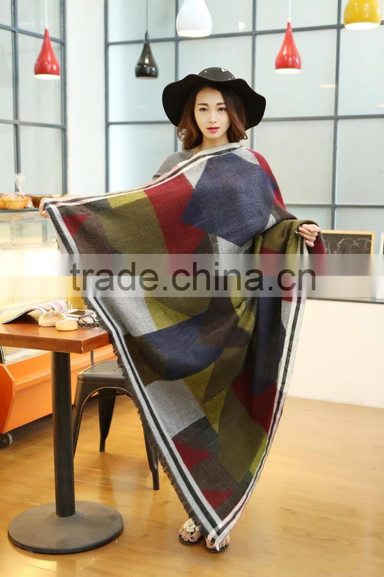 Women Knit Poncho Cape Fringe Winter Thick Blanket Scarf Shawl