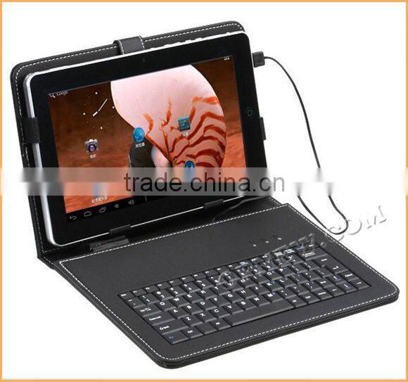 10.1" Keyboard Leather Cover Case QWERTY USB/mini USB/Micro Bracket Bag for 8" Tablet PC MID PDA Drop Shipping OPNEW Wholesale