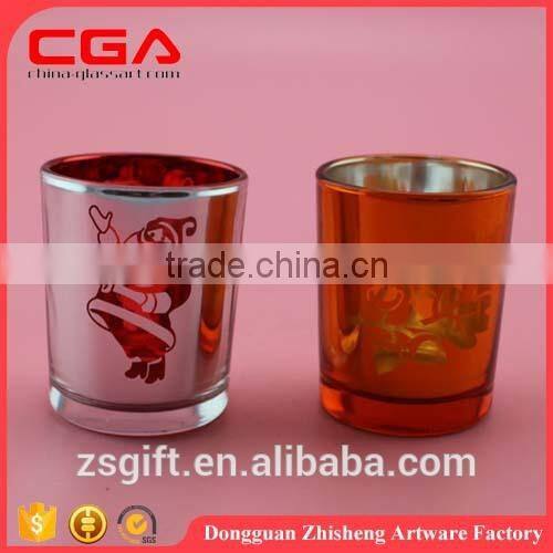Chinese factory produce colorful fashion glass candle holders for home decoration