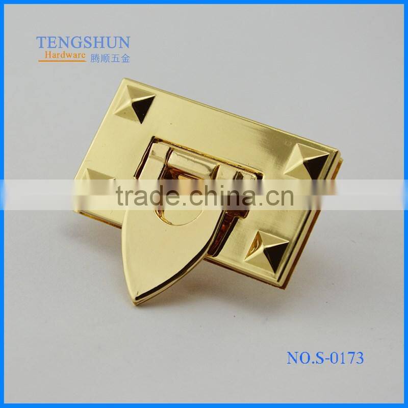 high quanlity zinc alloy decorative twist lock for purse hot sale metel bag parts wholesale