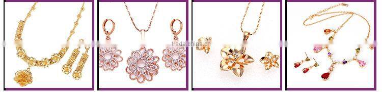 multi stone ring shape jewelry 2016 woman wedding fashion rose gold necklace earring jewelry set