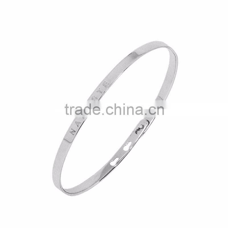 Memories Bangles with Customize Design Word 'NAMASTE' with 4mm/7mm Width