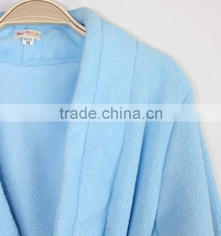 Super soft cheap adults Coral Fleece Bathrobe for the hotel or home