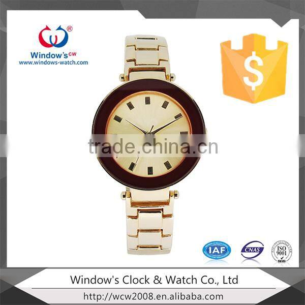 alloy ladies wrist golden luxury watch