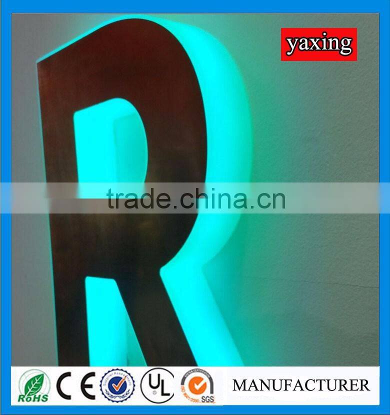 Customized backlit signage store front logo metal channel letter