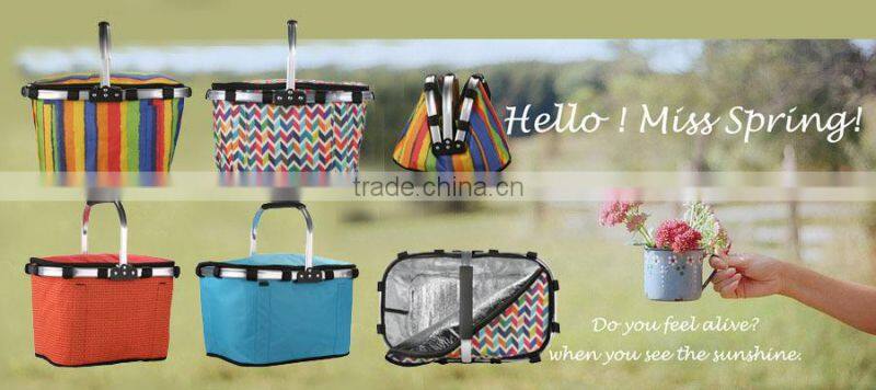 foldbale picnic basket/carry shopping basket/handmade shopping basket
