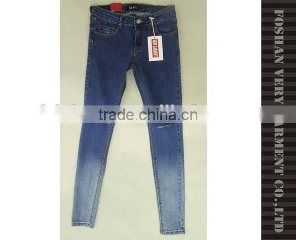 silm fit pencial ladies jeans top design with gradual change