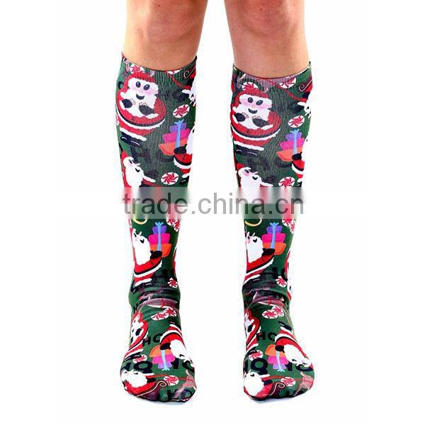 santa snowman printing christmas sock