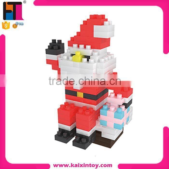 New arrival Santa Claus kids educational ABS plastic DIY micro building block toy