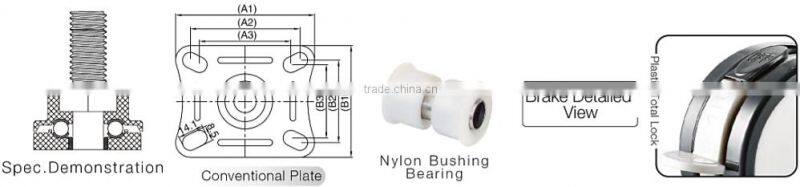 H9 Series Medical Caster Swivel 100mm PU wheel