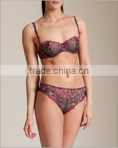 high quality fancy ladies underwear unpadded embroidery lace bra