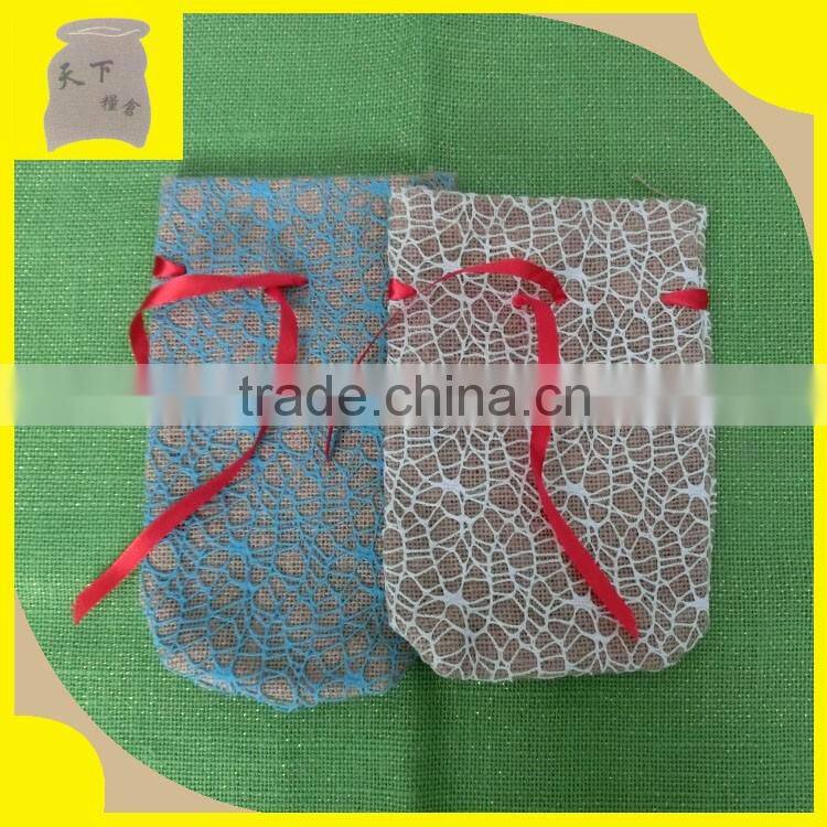 jute with custom printing for gift packaging burlap bags