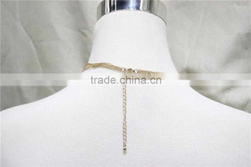 Multistrand Gold Bar Square Necklace 3 Strand Necklace Chain Pendant Necklace Layered Necklace Fashion Style Wholesale