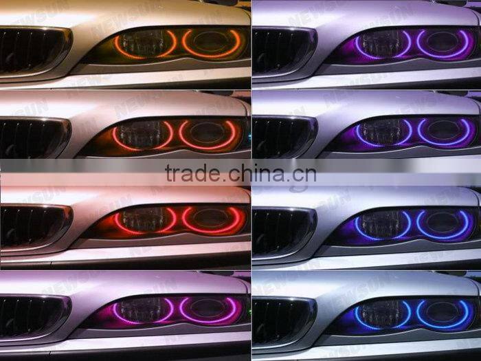 Colorful Change 80mm led rgb angel eyes RGB Multi-Color LED 5050SMD Headlight for all car motors LED Angel Eyes Kits SMD