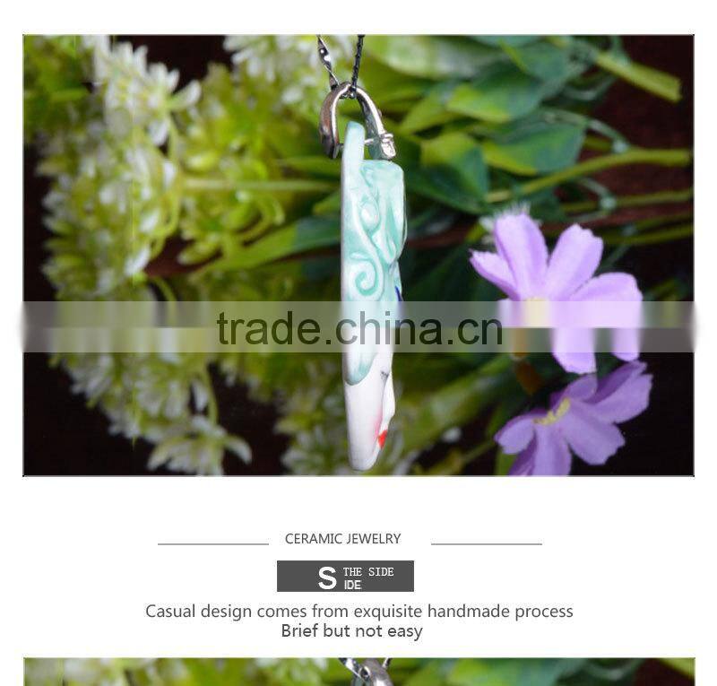 Jingdezhen Handmade head shape ceramic jewelry necklace