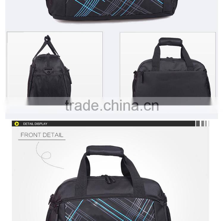 Hot quality fashion black 600d nylon charlie football sport bag