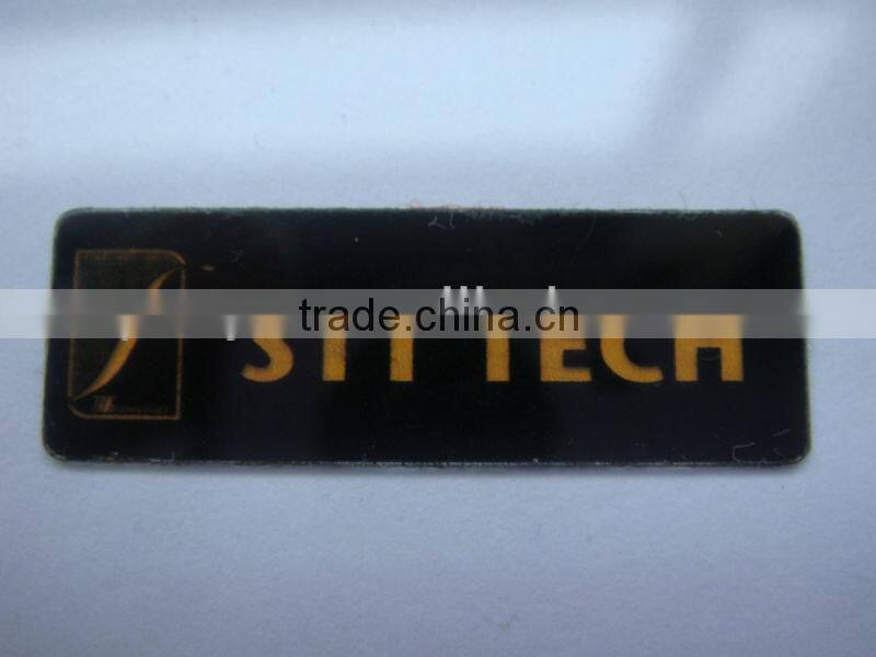 Printed PC label with adhesive tape