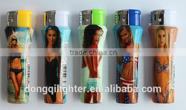Best selling: Vase style sexy girls pattern Cigarette Lighter,refillable electronic lighter,