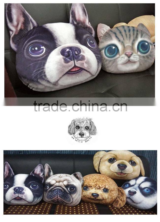 animal face pillow case wholesale popular cat face pillow cover , dog face pillow case