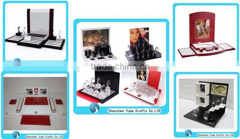 Floor standing thick wooden blocks for watch display, manafacture watch holder MDF