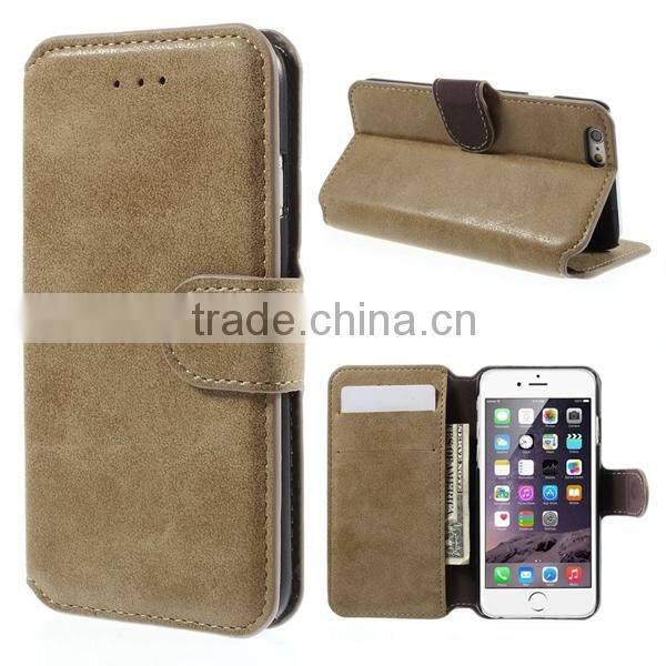super slim wallet leather case for apple iphone 6 , for apple iphone 6 case, for iphone 6 plus case slim