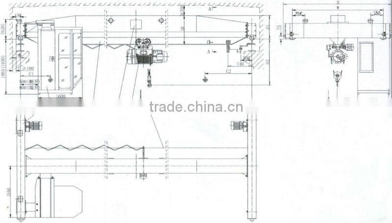 2 ton LD overhead travelling crane