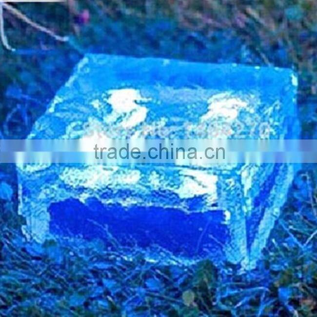Outdoor home garden led paver light glass solar ice brick light