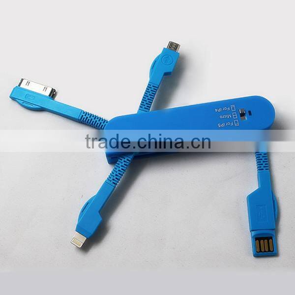 3 in 1 silicon USB Charging Cable