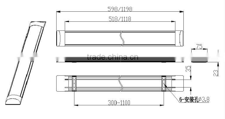 ONN-J09 Promo price 36W 1200mm Led Cleanroom Light / Dust proof Lighting