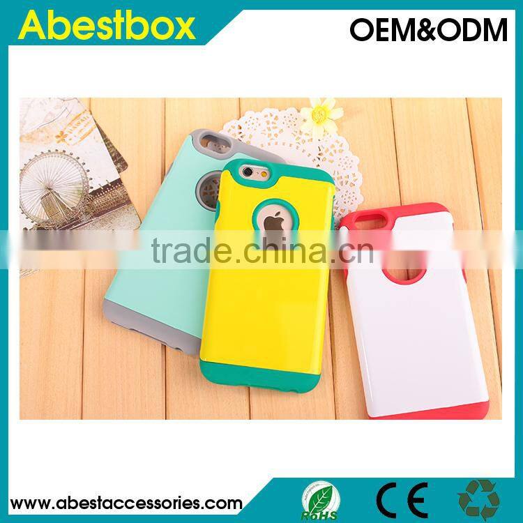 PC+TPU Combination Case for iPhone 6, Colorful TPU Protective Case for iPhone 6 4.7 inch back cover
