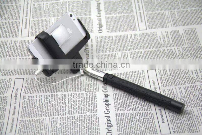 S00846 D09 Wired control version monopod with rear mirror to use rear camera 3.5mm cable selfie monopod for iOS android phones