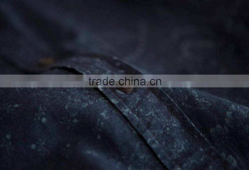 Hot sale Plain Printed Fabric 32*32/92*66 indigo Warp&Indigo Weft