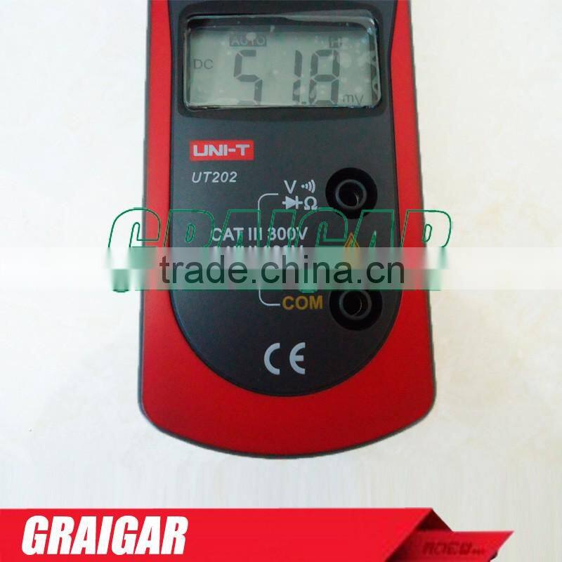 UNI-T UT202 Digital Clamp Multimeters Ohm DMM DC AC Voltmeter AC Ammeter