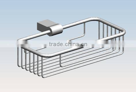 Simple and fashionable bathroom accessories wall-mounted chrome plated brass soap basket