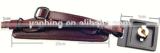 Factory supply LYNCA cowhide leather camera wrist strap with quick-release plate