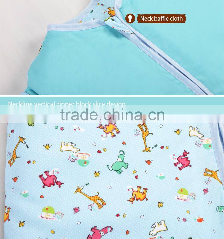 Infant kids anti kicking quilt sleeping bag for four seasons detachable fillings blue style