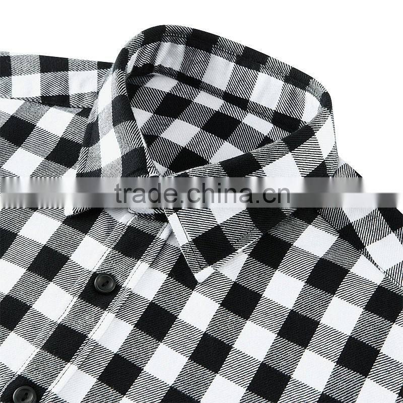 Mens Plaid Shirt Long Sleeve Shirt Heavy Cotton Flannel Shirt