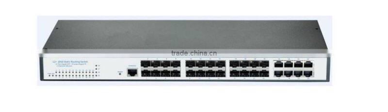 48 port giga fiber switch with max 4*10G uplink SFP+ ports L2 management